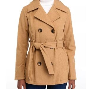 Vine and Valley Faux Wool Peacoat w/ Belt Camel Wmn’s M
